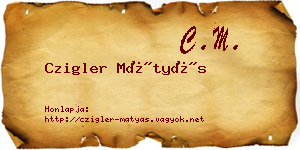 Czigler Mátyás névjegykártya